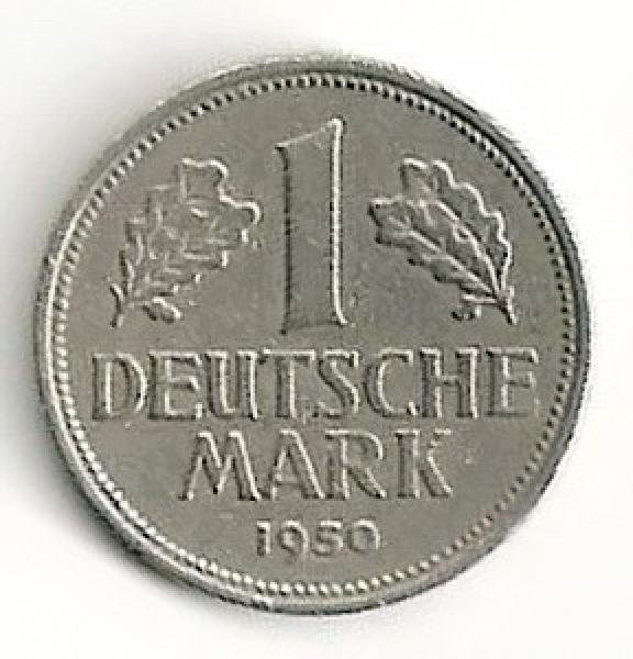 Vokietija. 1 markė ( 1990 F ) XF